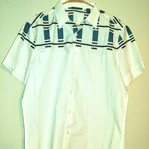 90s pattern button down shirt